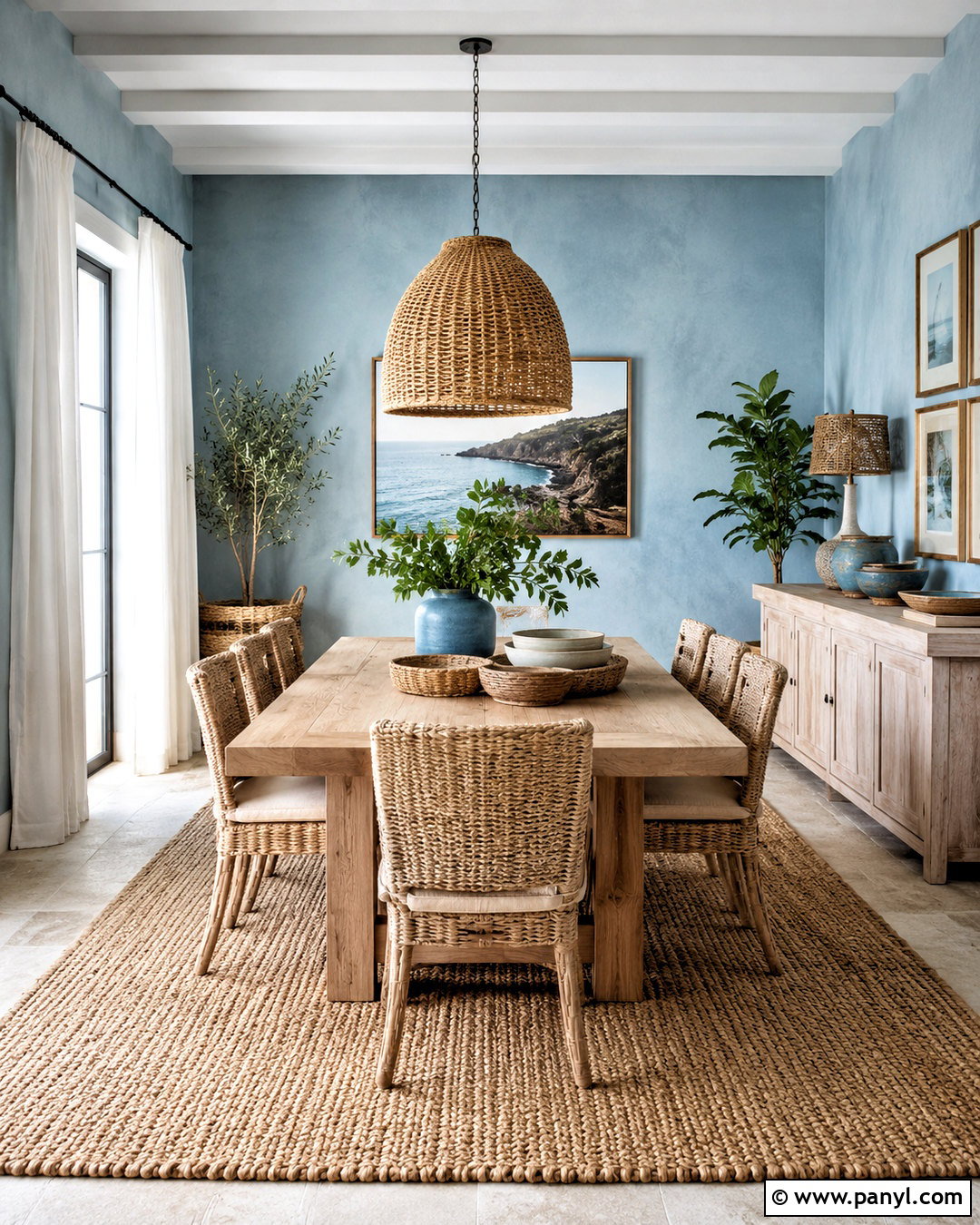 Light Blue Dining Room With Natural Textures - 20 light blue dining room ideas