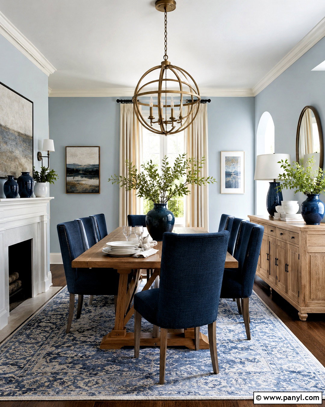 Light Blue Dining Room With Navy Accents - 20 light blue dining room ideas