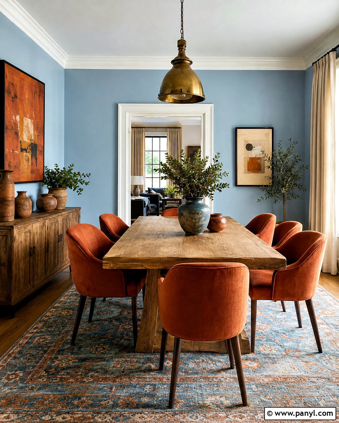 Light Blue Dining Room With Terracotta Accents - 20 light blue dining room ideas