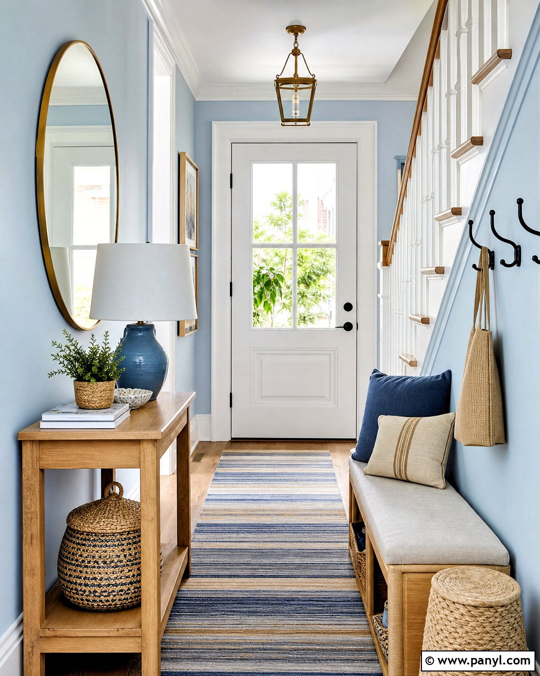 Light Blue Entryway With White Trim - 20 light blue interior ideas