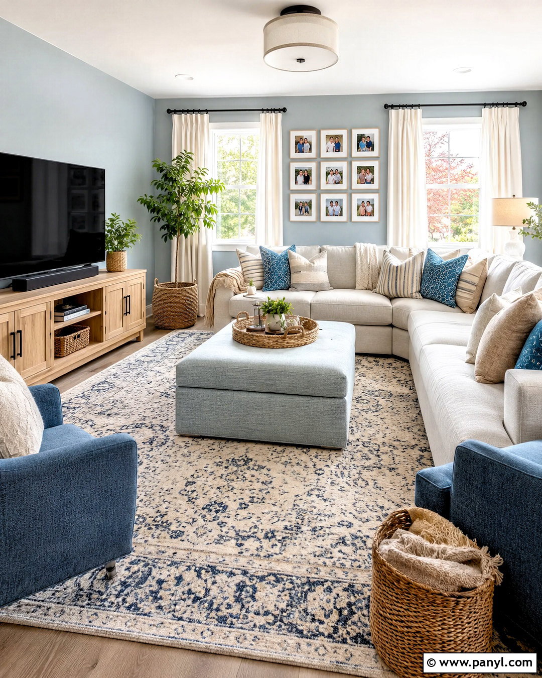 Light Blue Family Room - 20 light blue rooms