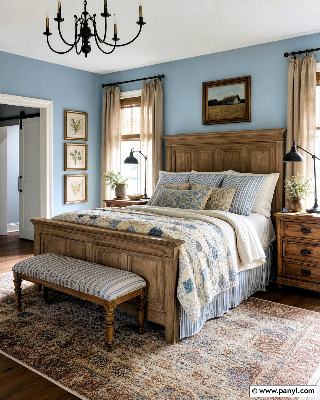 Light Blue Farmhouse Bedroom - 20 light blue wall bedroom ideas