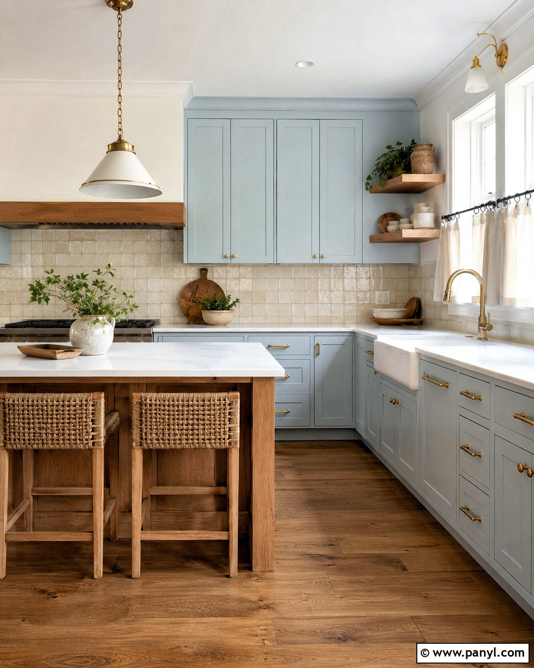Light Blue Farmhouse Kitchen - 20 blue kitchen ideas