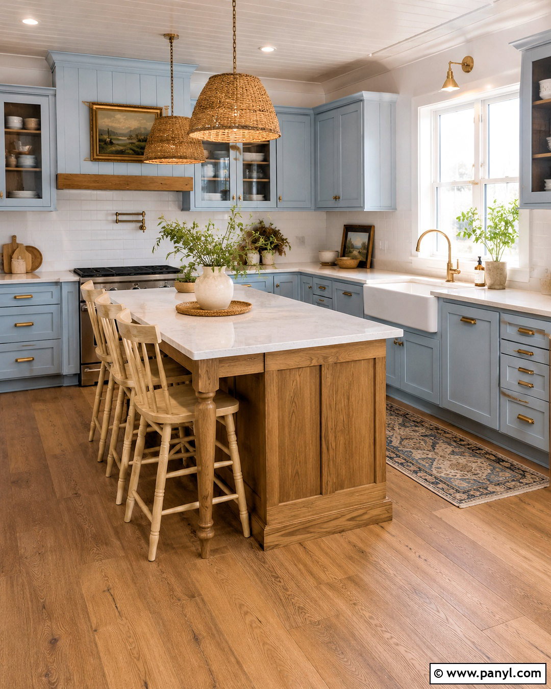 Light Blue Farmhouse Kitchen - 20 light blue rooms