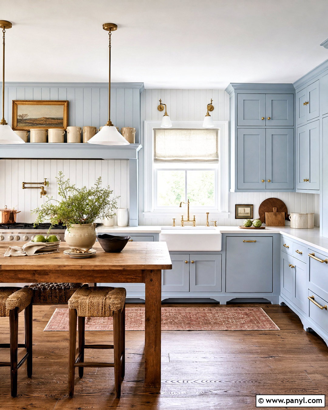 Light Blue Farmhouse Kitchen - 20 blue kitchen designs