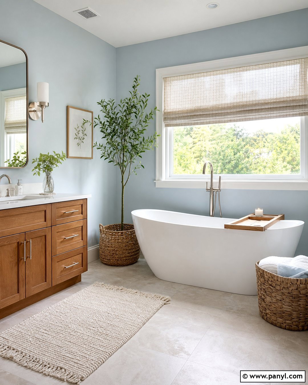 Light Blue Freestanding Tub Bathroom - 20 Light Blue Color For Bathroom Ideas