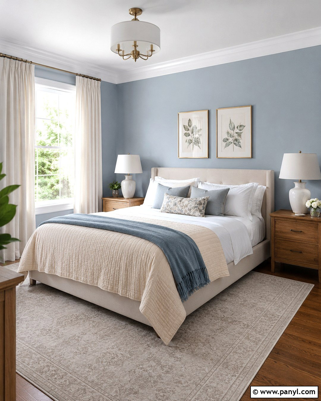 Light Blue Gray Bedroom With White Bedding - 20 Light Blue Gray Wall Color Ideas