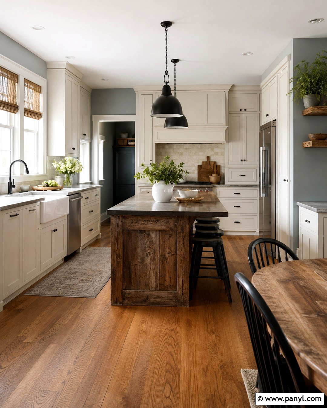Light Blue Gray Farmhouse Kitchen - 20 Light Blue Gray Wall Color Ideas