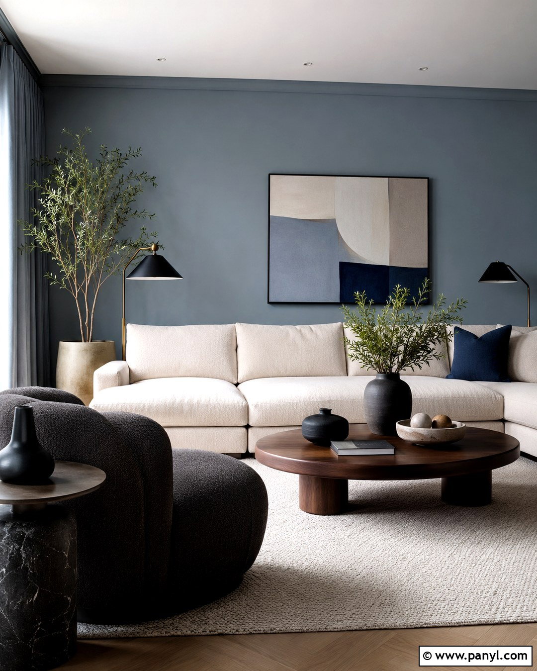 Light Blue Gray Modern Living Room - 20 Light Blue Gray Wall Color Ideas