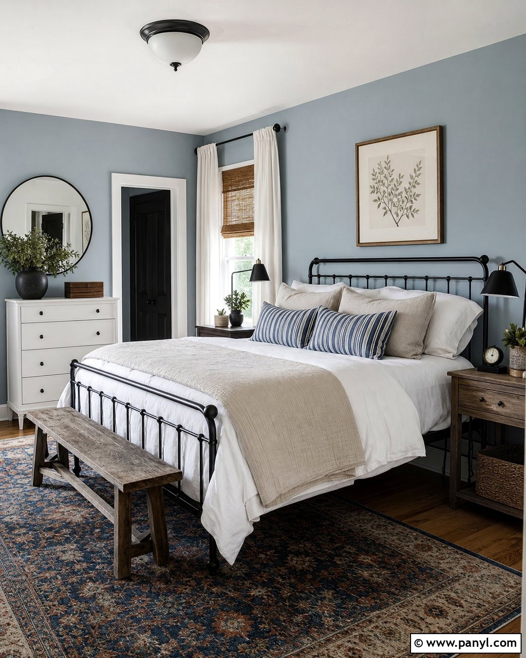 Light Blue-Grey Farmhouse Bedroom Walls - 20 Light Blue-Grey Walls