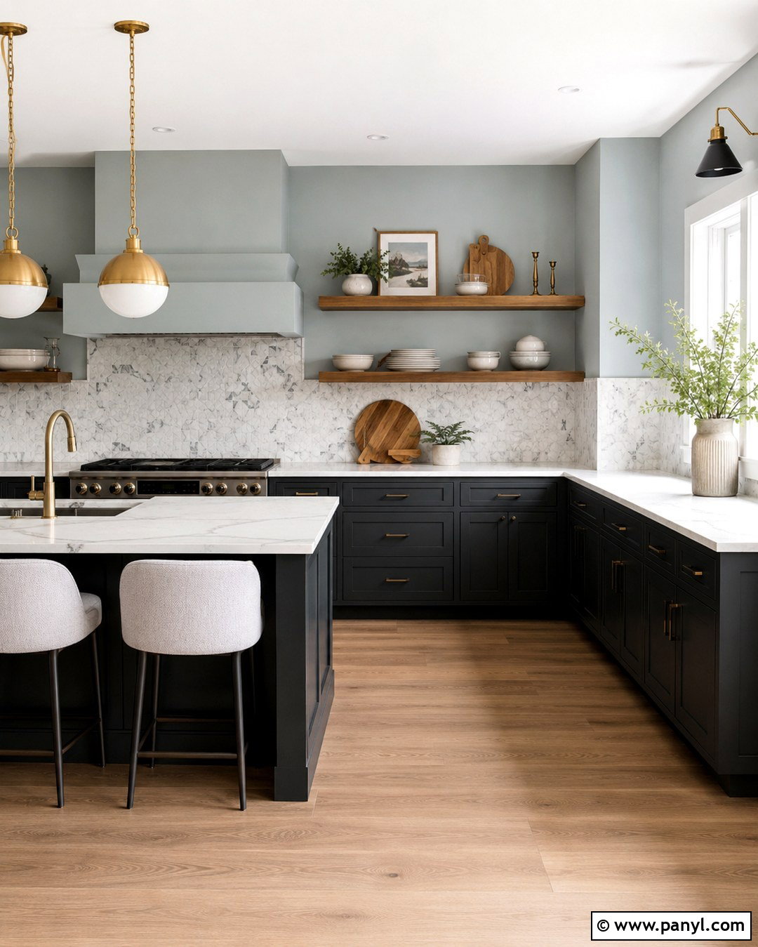Light Blue Grey Kitchen Walls With Charcoal Cabinets - 20 Light Blue Grey Kitchen Walls