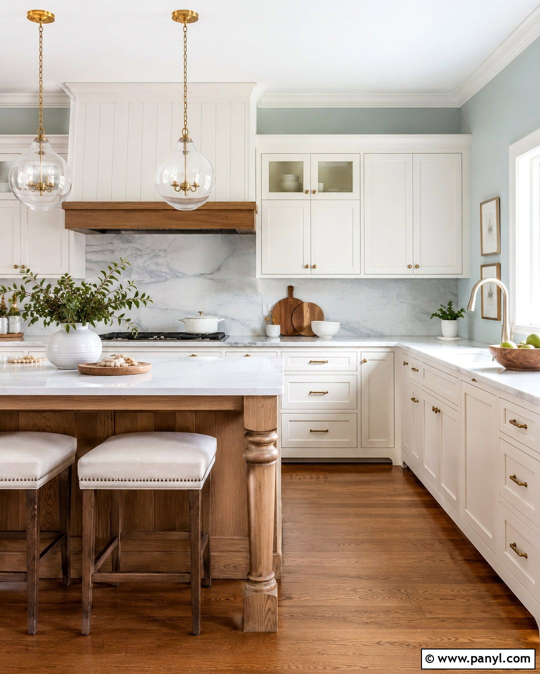 Light Blue Grey Kitchen Walls With Marble Backsplash - 20 Light Blue Grey Kitchen Walls