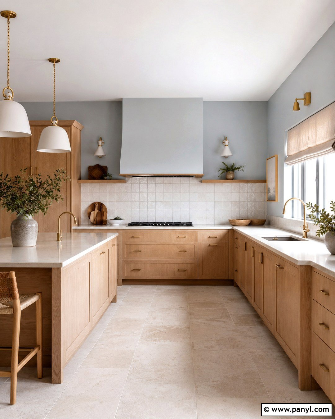 Light Blue Grey Kitchen Walls With Oak Cabinets - 20 Light Blue Grey Kitchen Walls