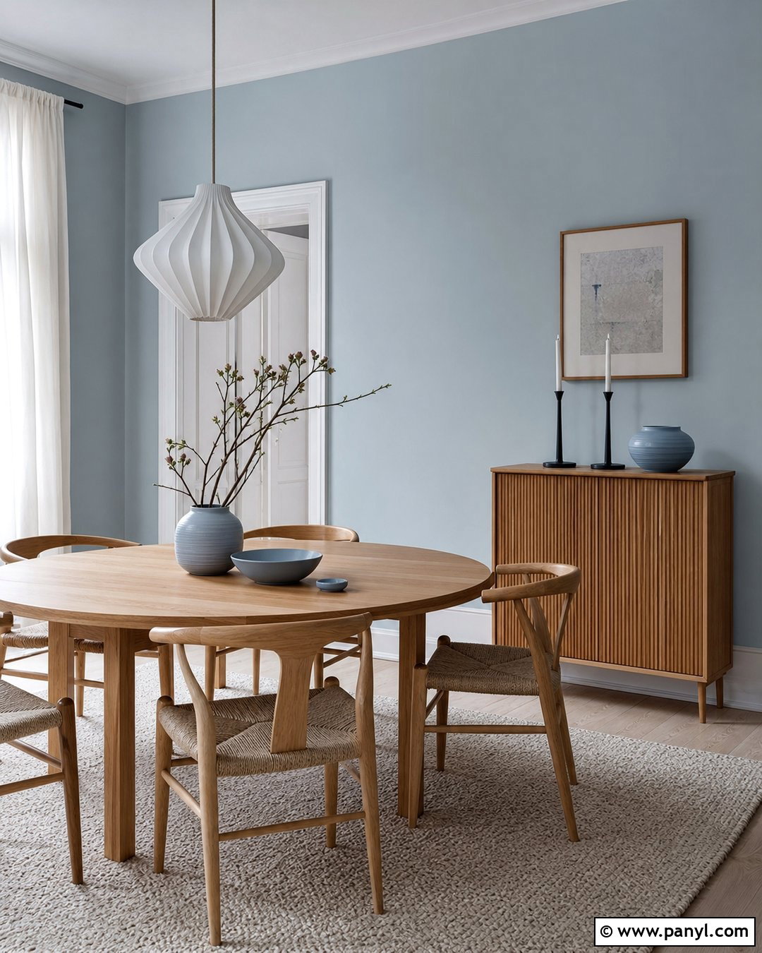 Light Blue-Grey Scandinavian Dining Room Walls - 20 Light Blue-Grey Walls