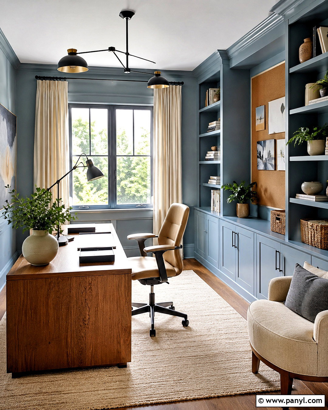 Light Blue Home Office - 20 light blue interior design ideas