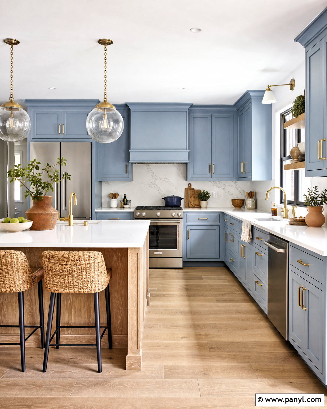 Light Blue Kitchen Cabinets With White Countertops - 20 light blue interior ideas