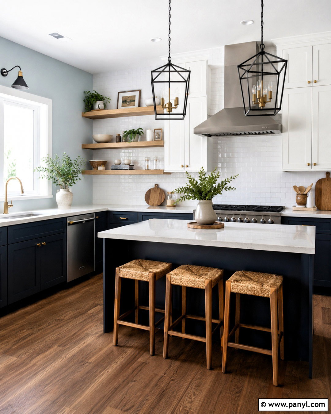 Light Blue Kitchen Walls With Black Lower Cabinets - 40 light blue kitchen walls