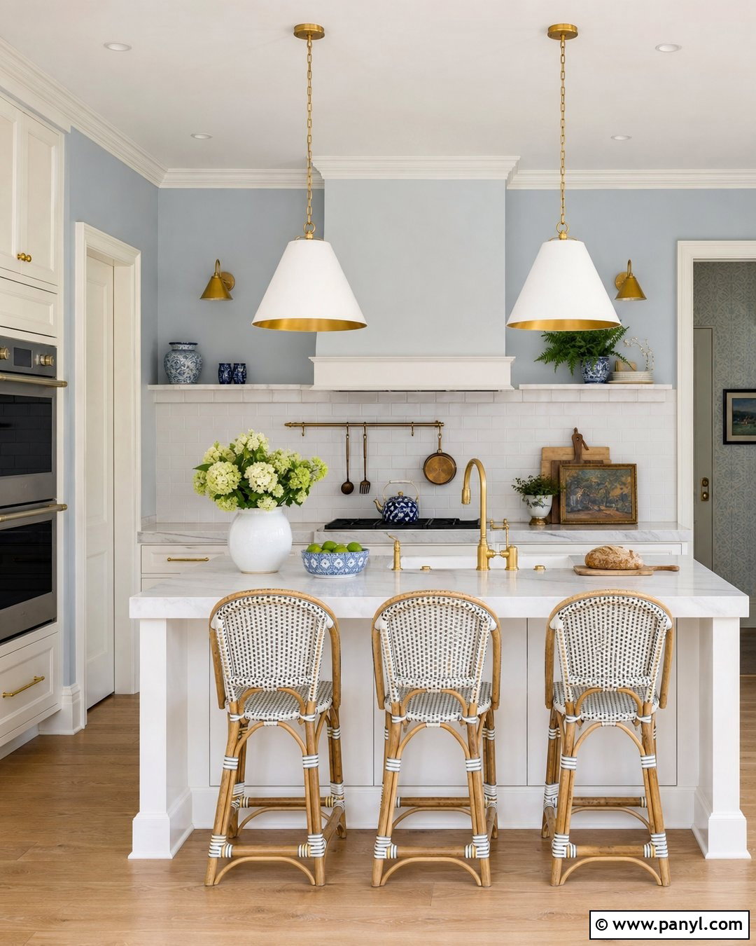Light Blue Kitchen Walls With Brass Accents - 20 Light Blue For Kitchen Walls