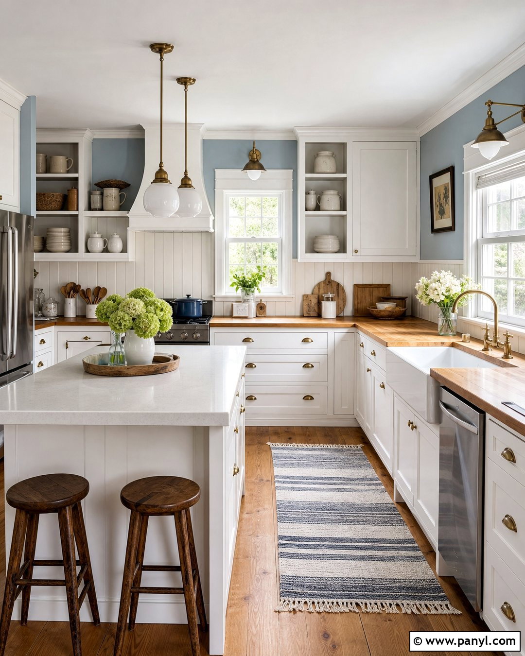 Light Blue Kitchen Walls With Butcher Block Counters - 25 Light Blue Walls Kitchen Ideas