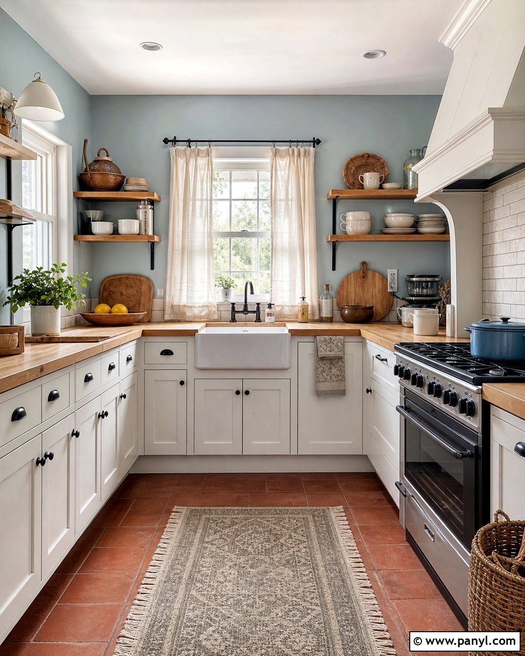 Light Blue Kitchen Walls With Butcher Block Counters - 20 Light Blue For Kitchen Walls