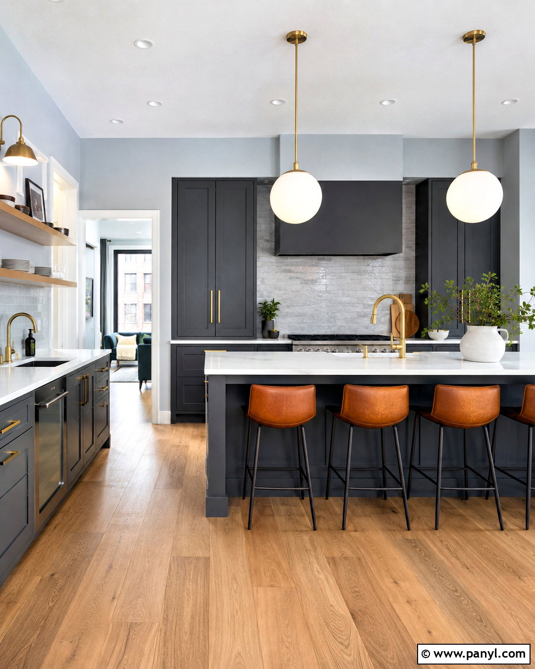 Light Blue Kitchen Walls With Charcoal Cabinets - 40 light blue kitchen walls