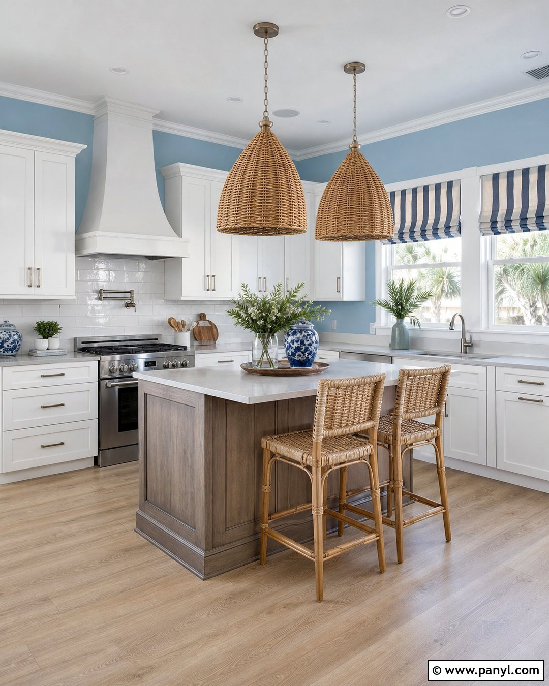 Light Blue Kitchen Walls With Coastal Decor - 25 Light Blue Walls Kitchen Ideas