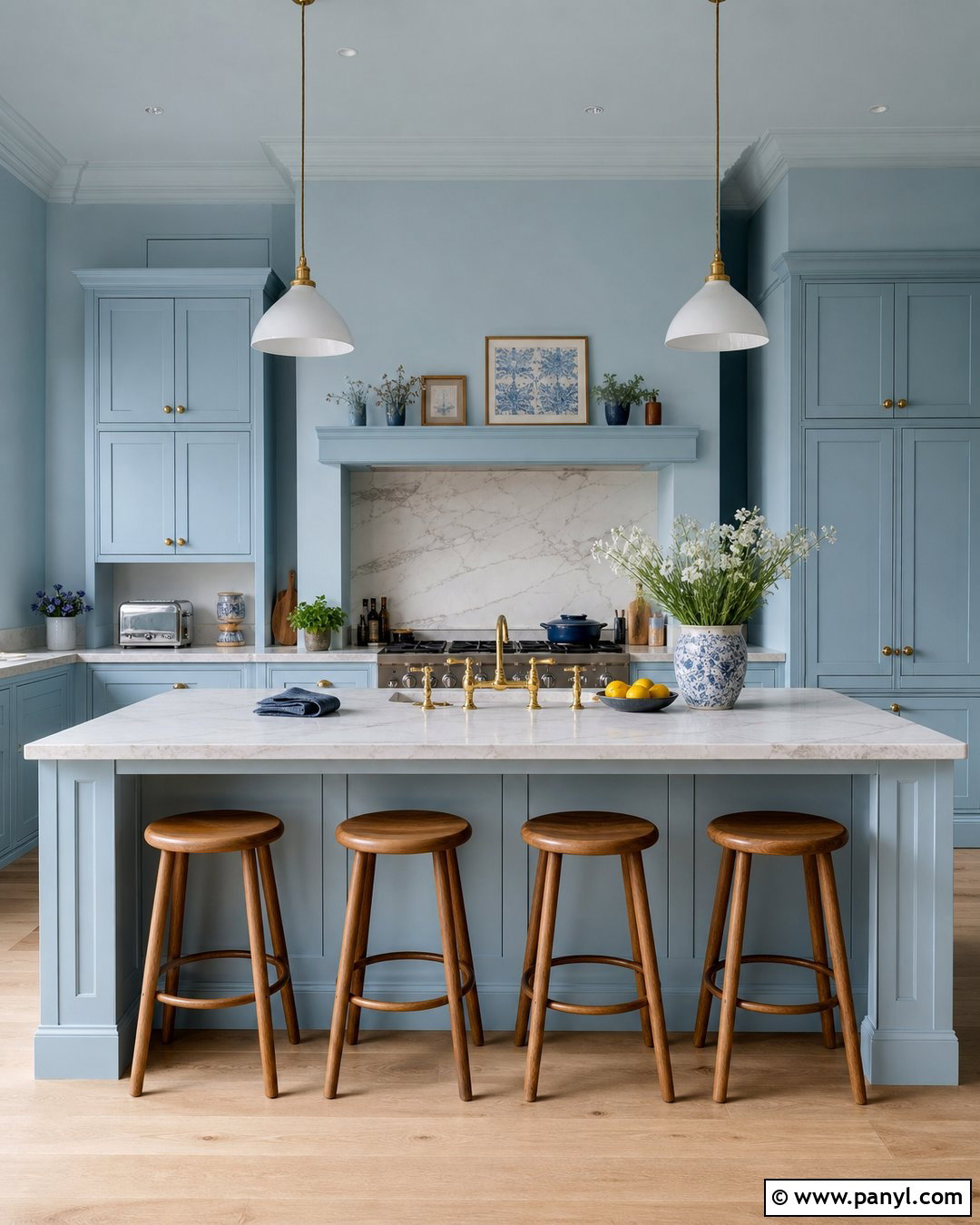 Light Blue Kitchen Walls With Color Drenching - 20 Light Blue For Kitchen Walls