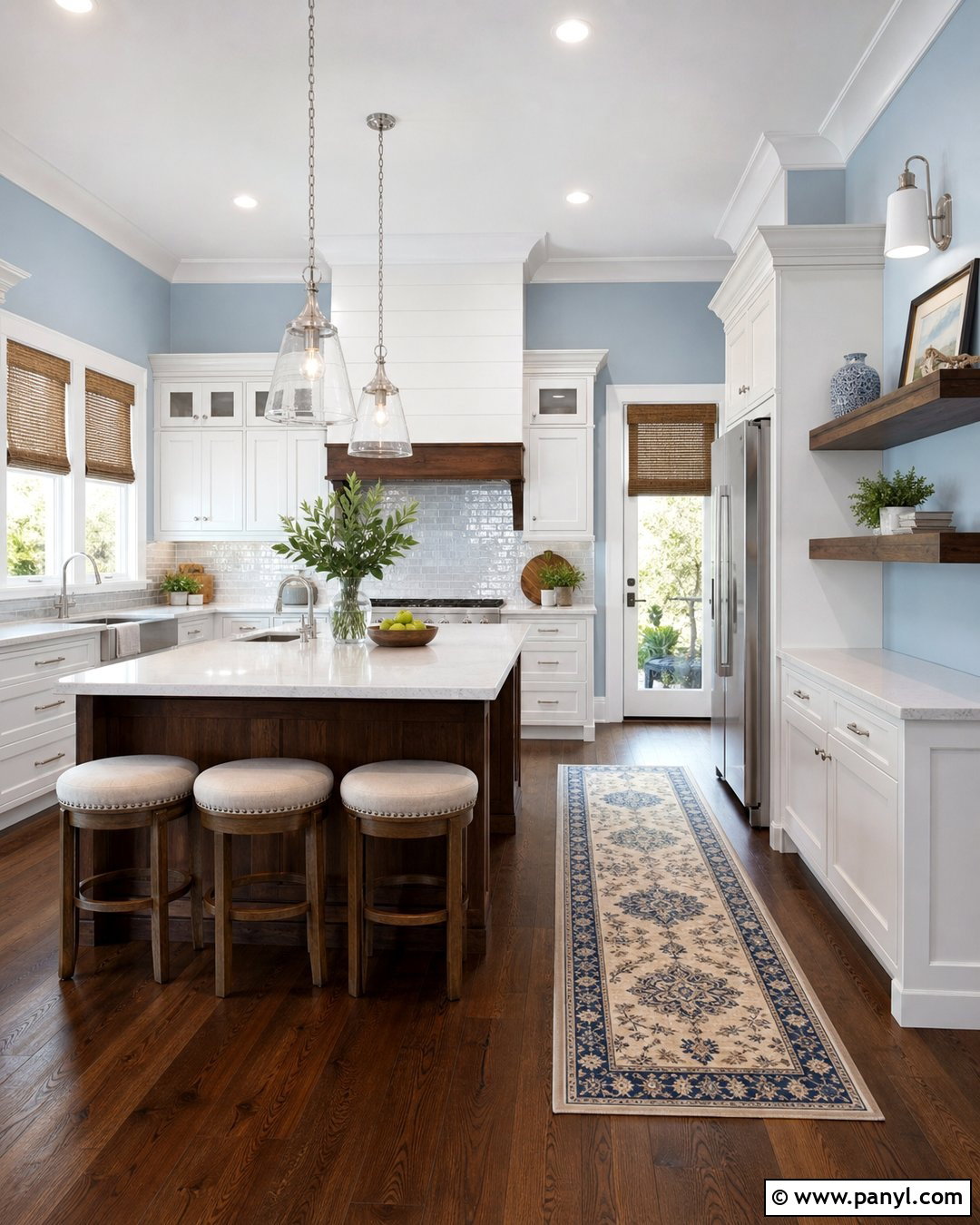 Light Blue Kitchen Walls With Dark Wood Floors - 20 Light Blue For Kitchen Walls