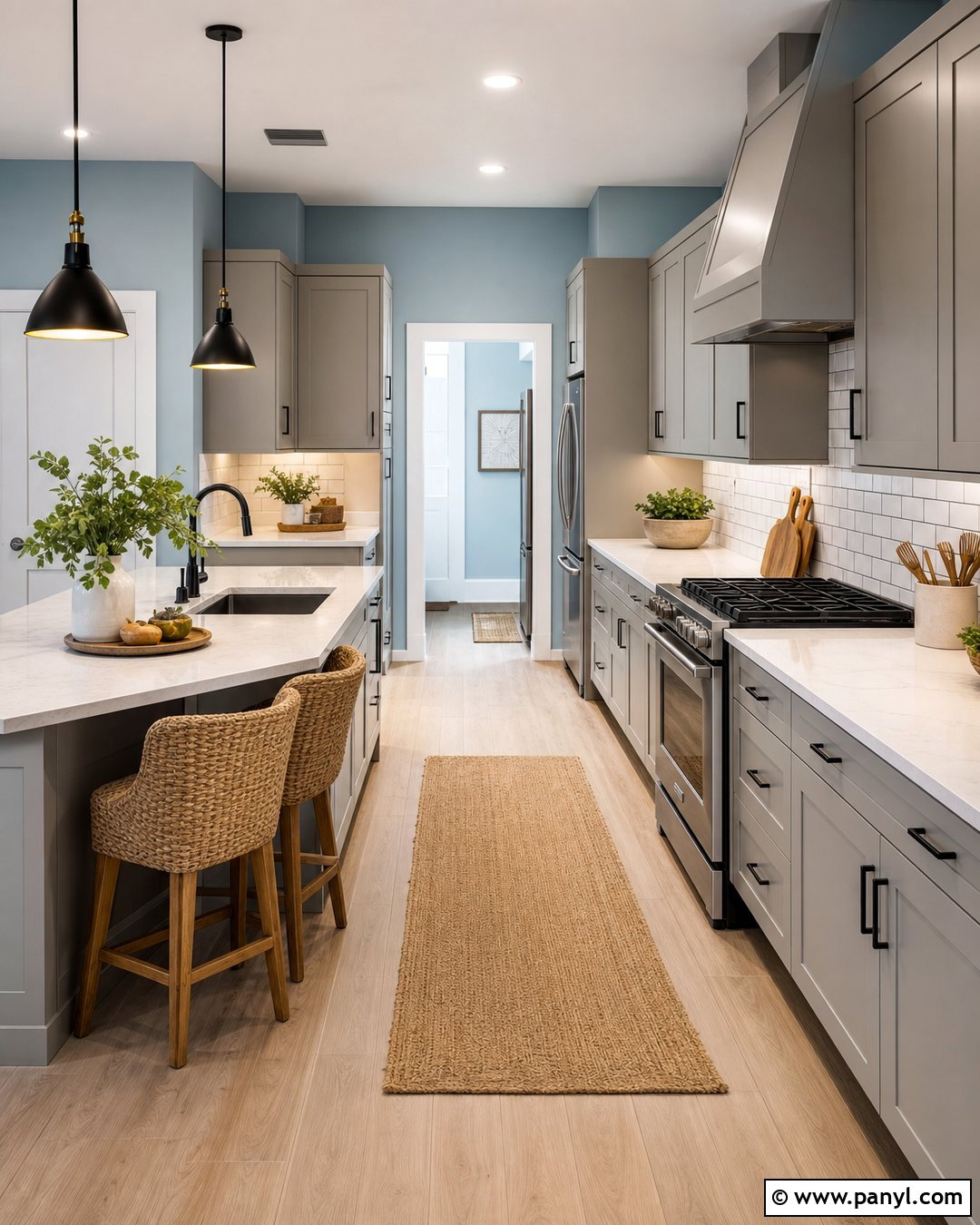 Light Blue Kitchen Walls With Gray Cabinets - 25 Light Blue Walls Kitchen Ideas