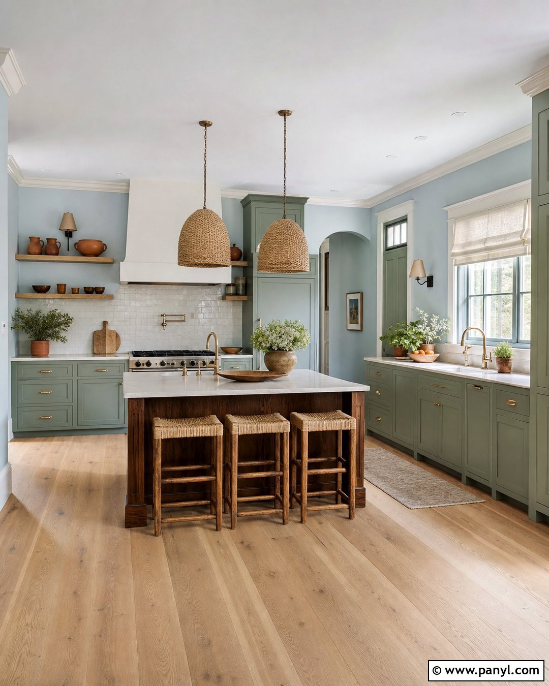 Light Blue Kitchen Walls With Green Cabinets - 20 Light Blue For Kitchen Walls