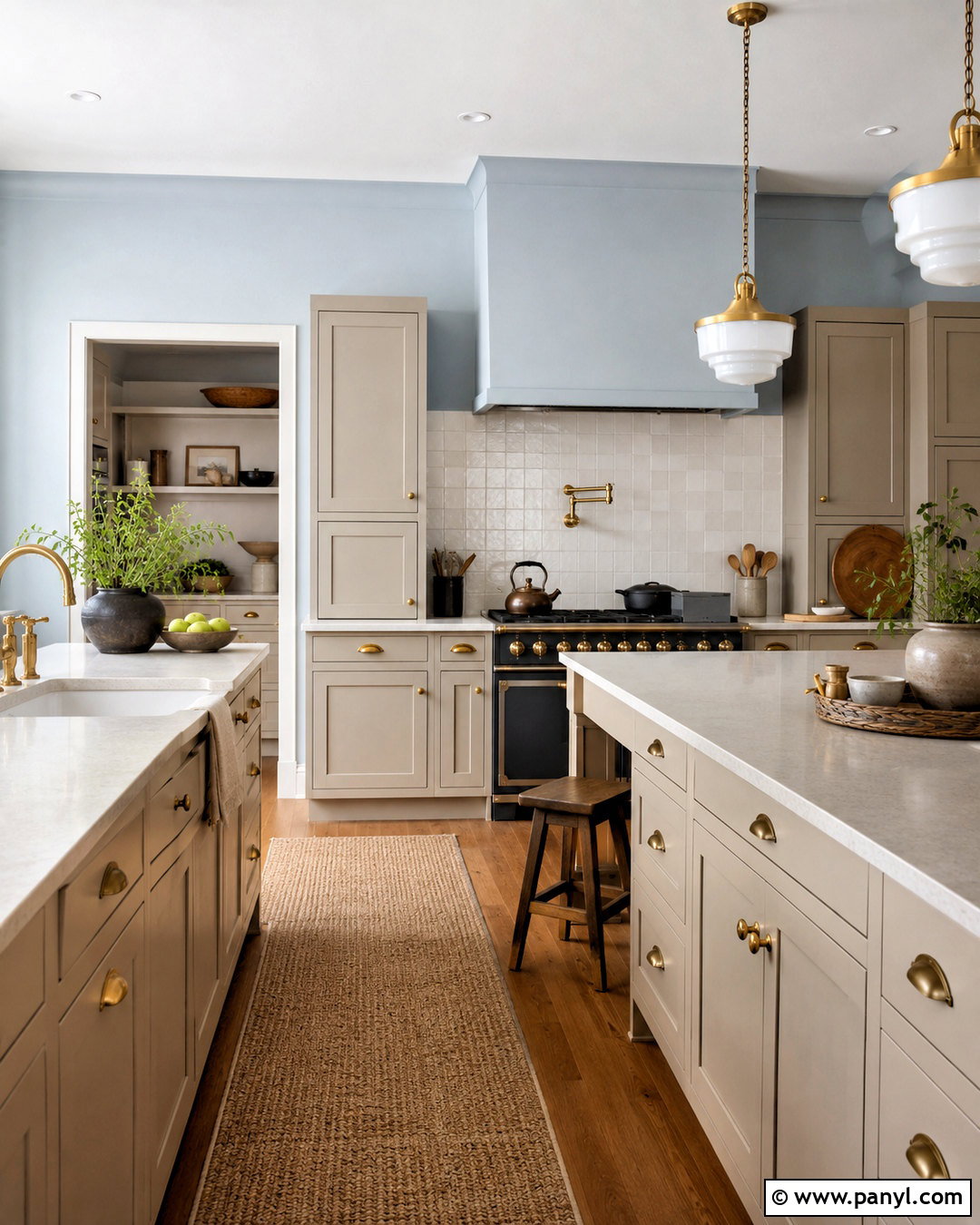Light Blue Kitchen Walls With Greige Cabinets - 40 light blue kitchen walls