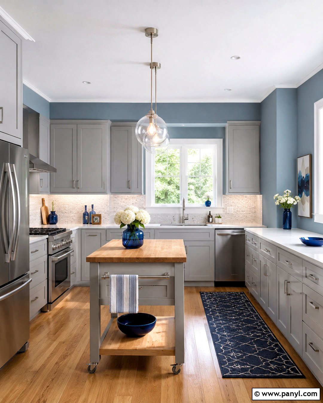Light Blue Kitchen Walls With Light Gray Cabinets - 40 light blue kitchen walls