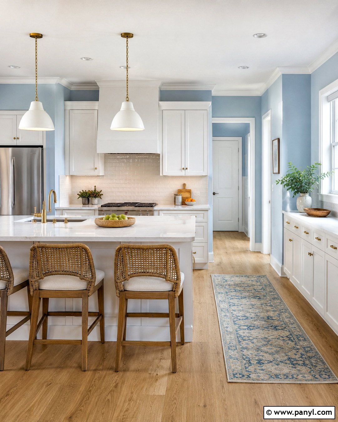 Light Blue Kitchen Walls With Light Oak Floors - 40 light blue kitchen walls