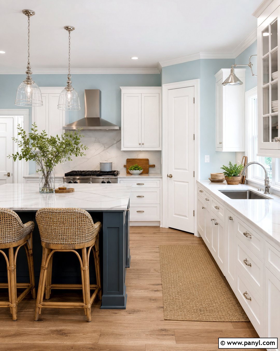 Light Blue Kitchen Walls With Marble Counters - 25 Light Blue Walls Kitchen Ideas