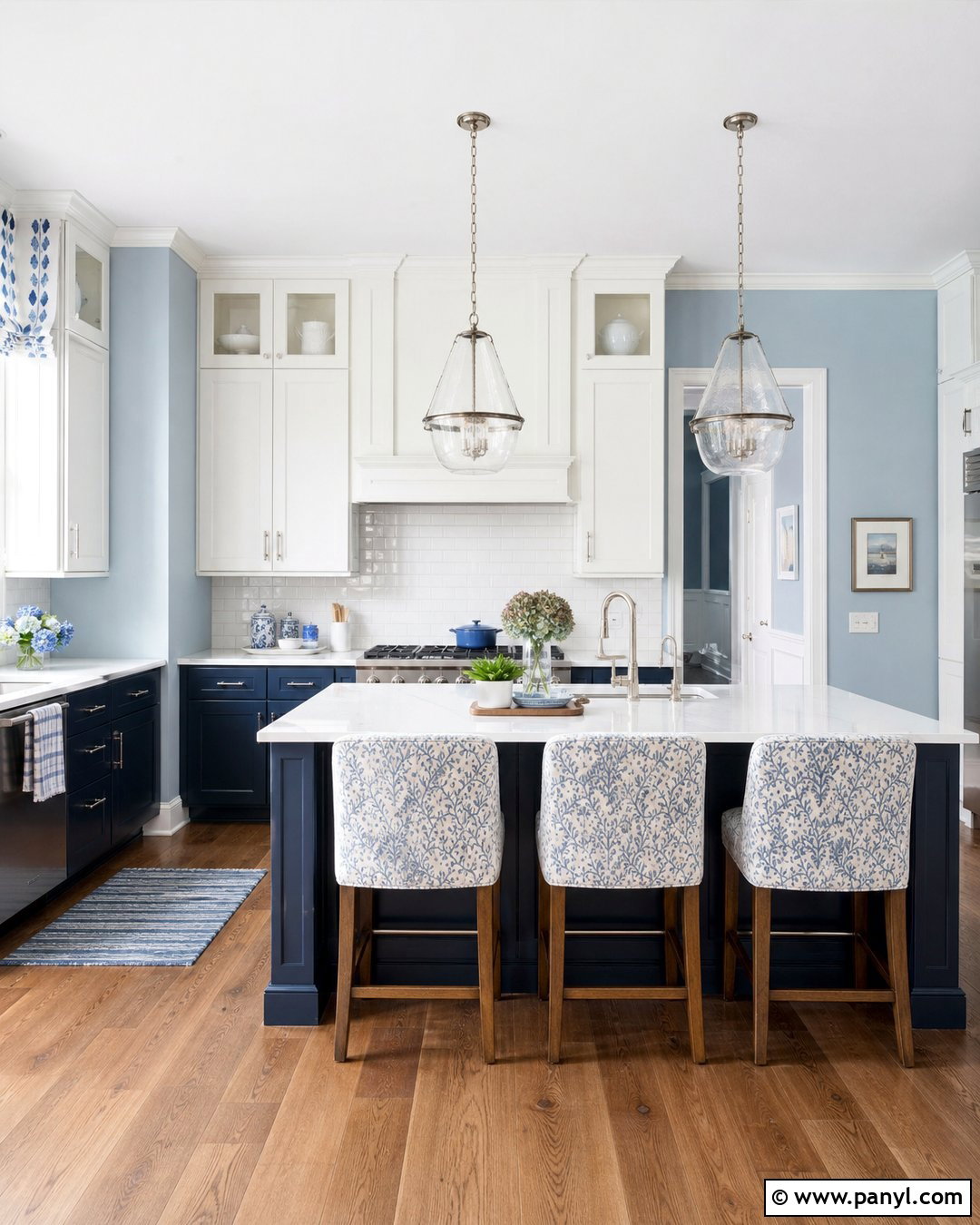 Light Blue Kitchen Walls With Navy Cabinets - 25 Light Blue Walls Kitchen Ideas