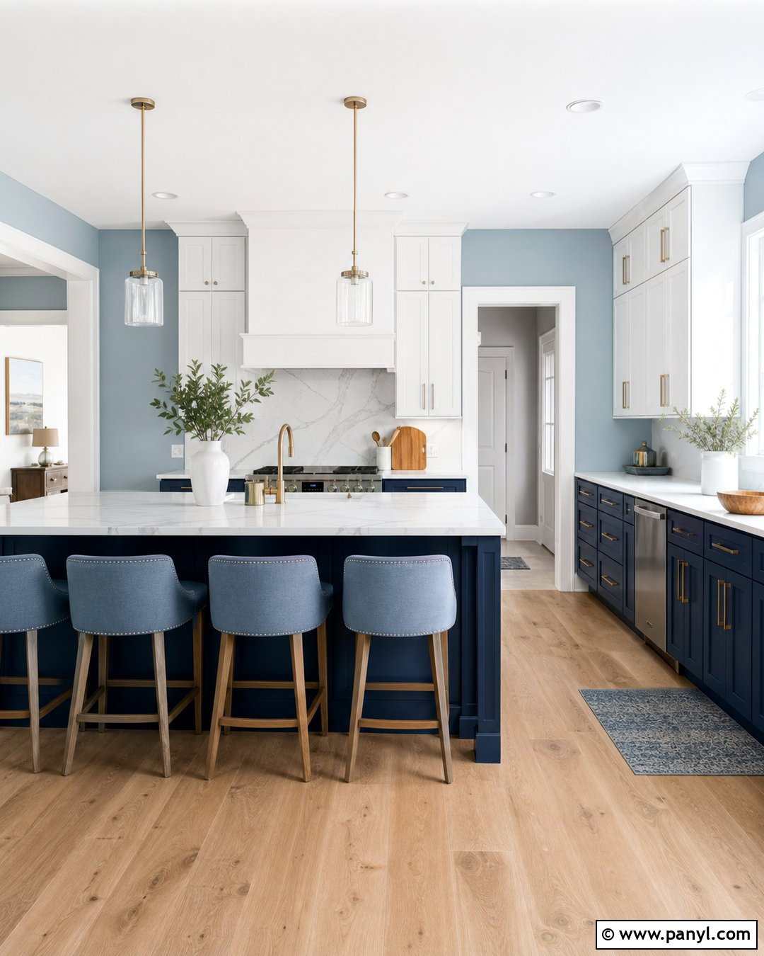 Light Blue Kitchen Walls With Navy Cabinets - 20 Light Blue For Kitchen Walls