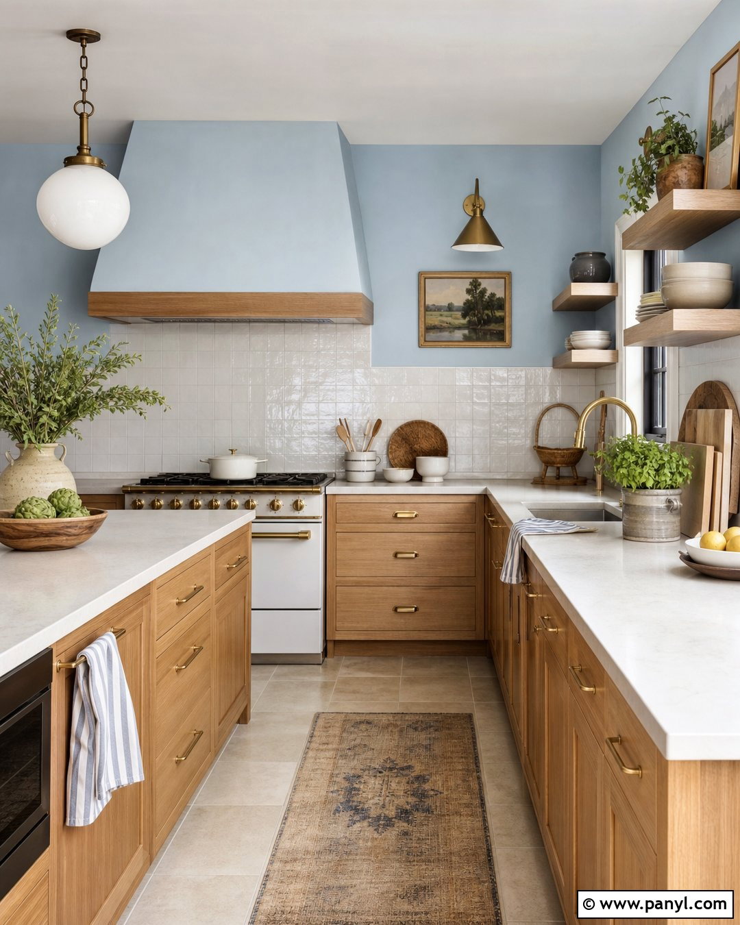 Light Blue Kitchen Walls With Oak Cabinets - 20 Light Blue For Kitchen Walls