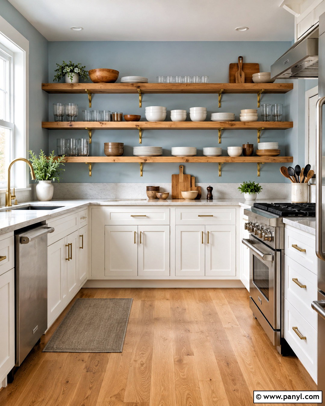 Light Blue Kitchen Walls With Open Shelves - 40 light blue kitchen walls