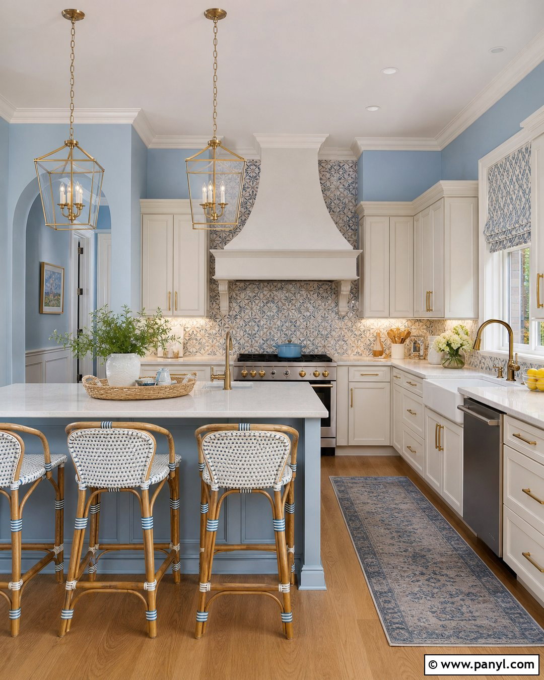 Light Blue Kitchen Walls With Patterned Backsplash - 25 Light Blue Walls Kitchen Ideas