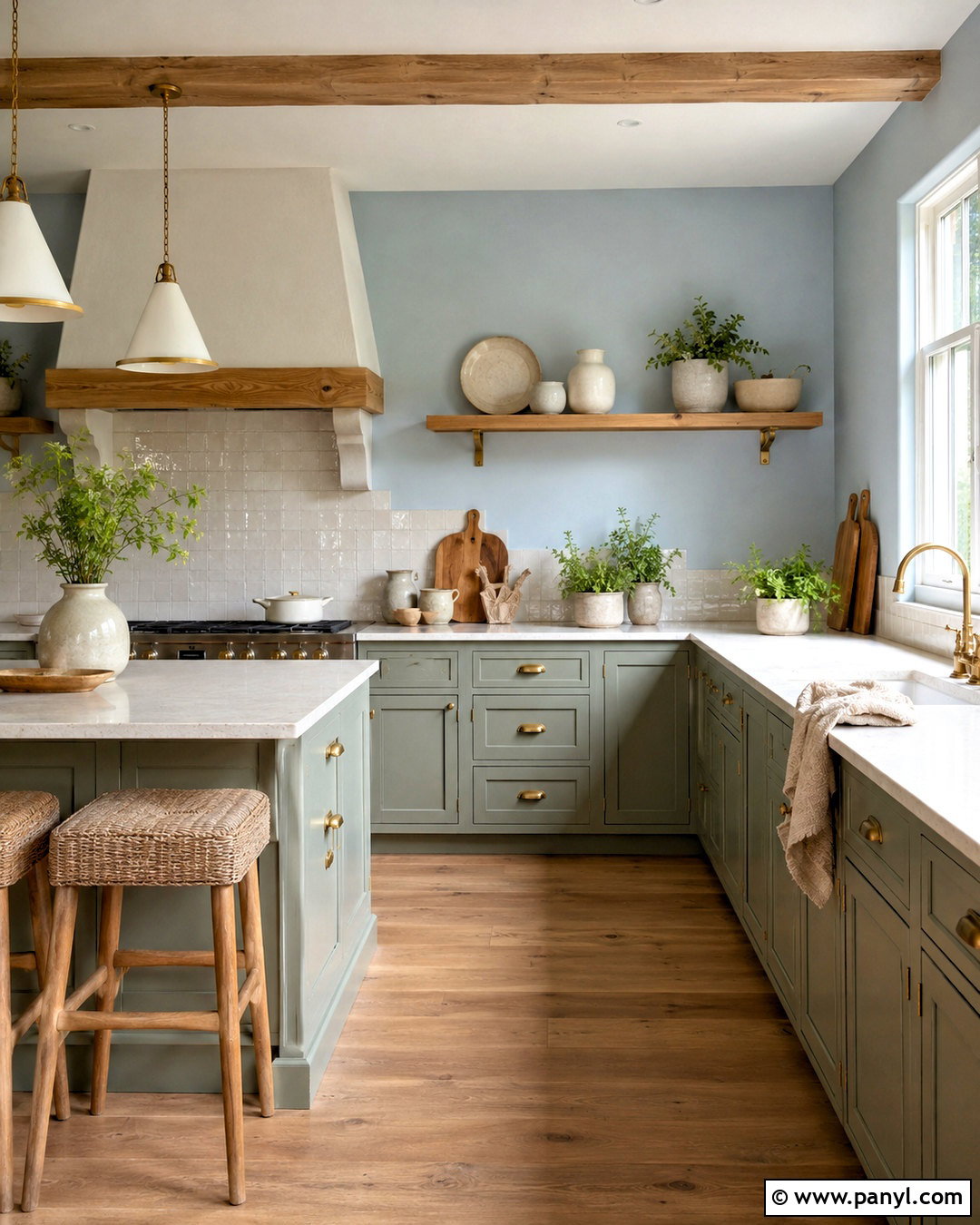 Light Blue Kitchen Walls With Sage Green Cabinets - 40 light blue kitchen walls