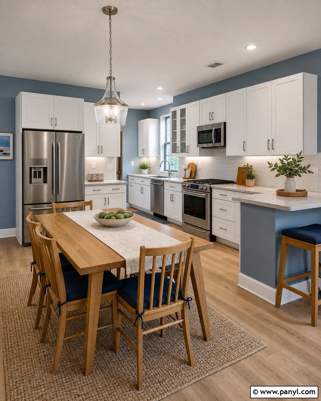 Light Blue Kitchen Walls With Stainless Steel Appliances - 25 Light Blue Walls Kitchen Ideas