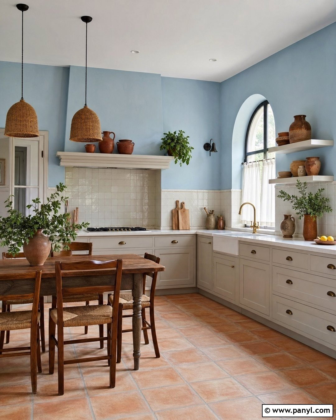Light Blue Kitchen Walls With Terracotta Floors - 25 Light Blue Walls Kitchen Ideas