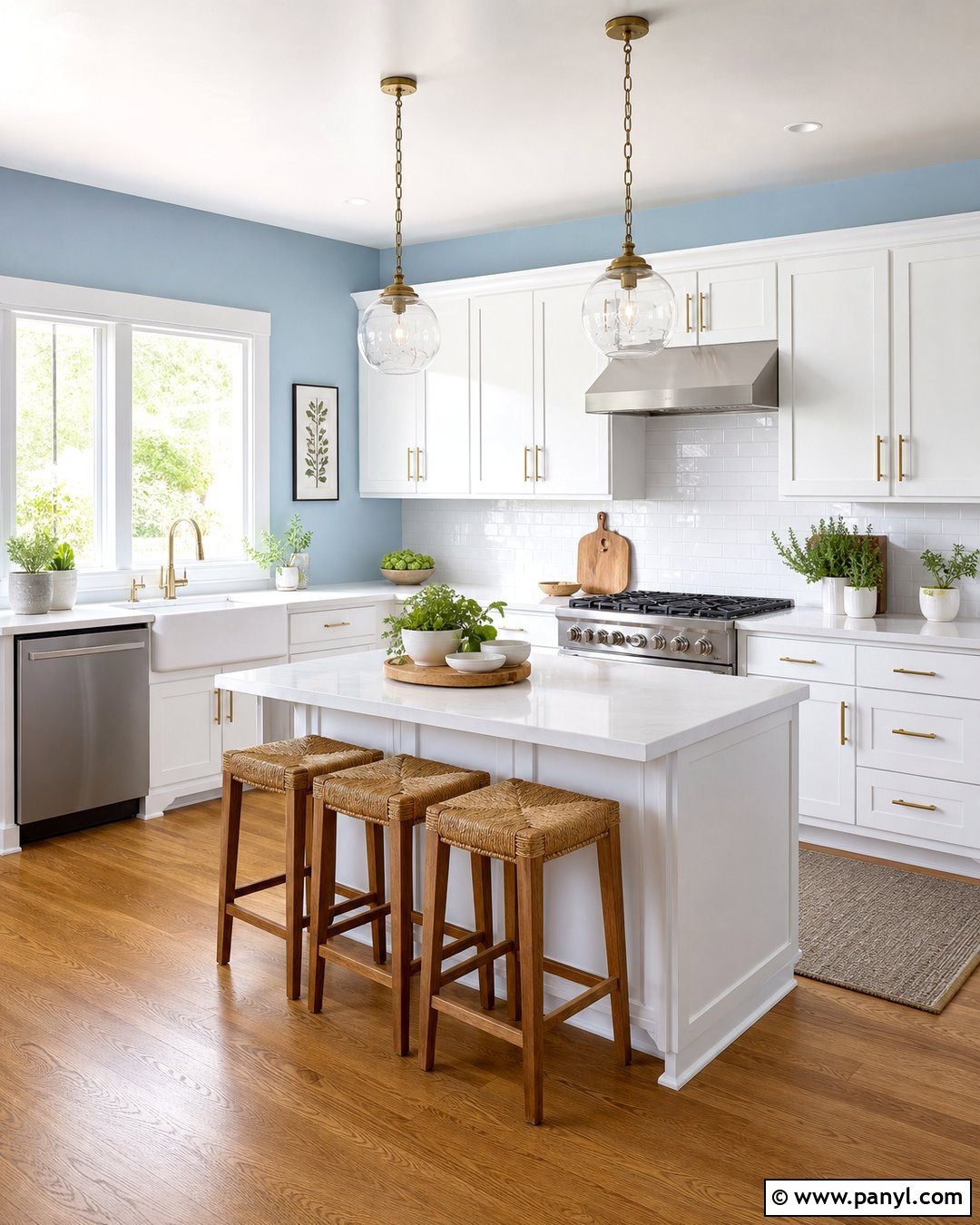 Light Blue Kitchen Walls With White Cabinets - 25 Light Blue Walls Kitchen Ideas