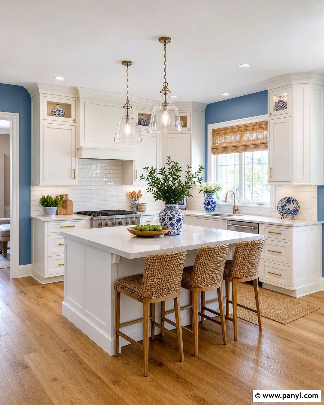 Light Blue Kitchen Walls With White Cabinets - 45 blue kitchen walls