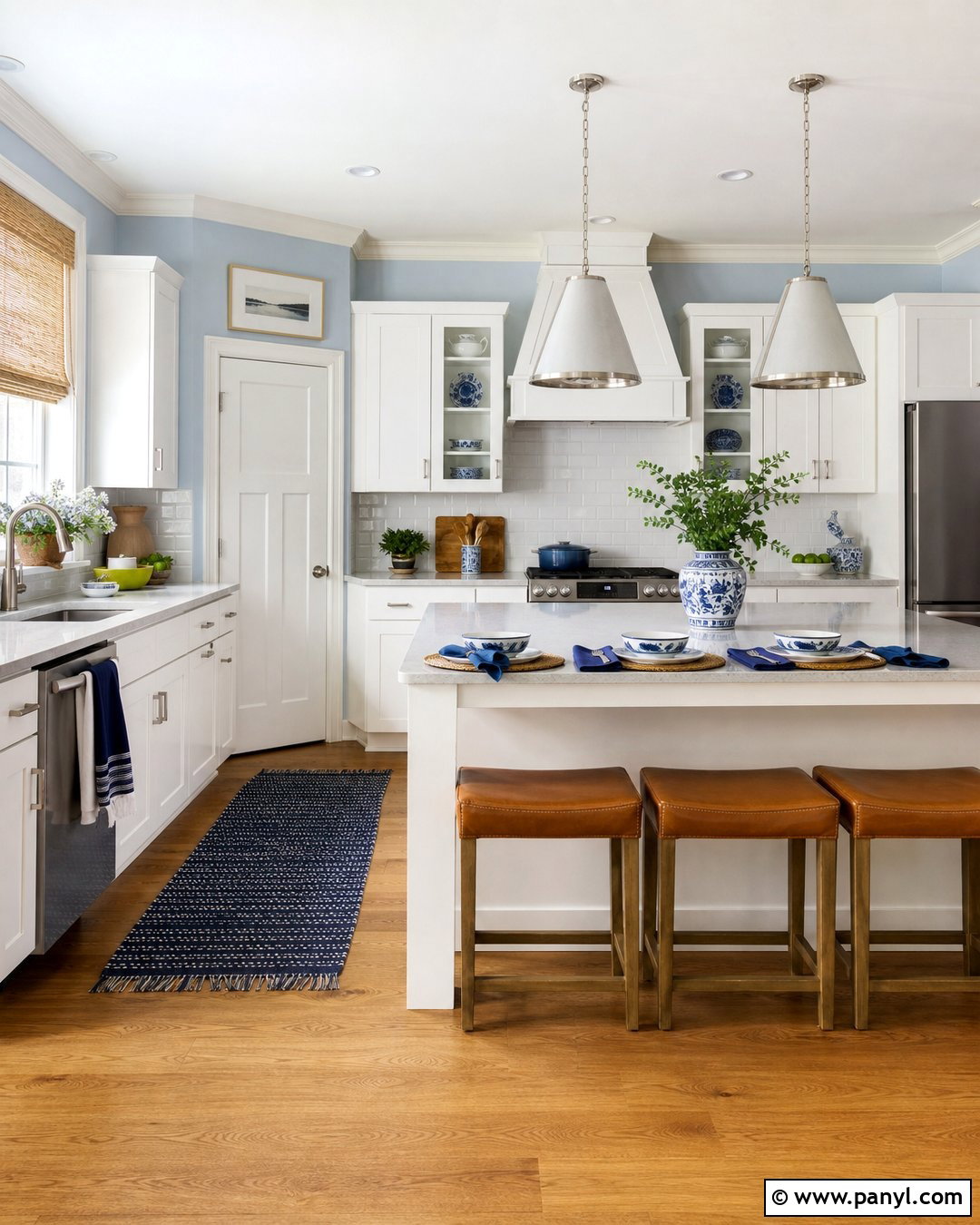 Light Blue Kitchen Walls With White Subway Tile - 25 Light Blue Walls Kitchen Ideas
