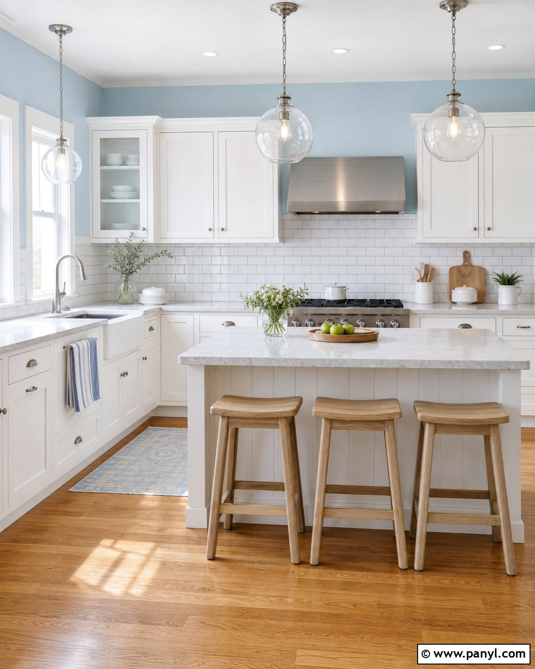 Light Blue Kitchen Walls With White Subway Tile - 20 Light Blue For Kitchen Walls