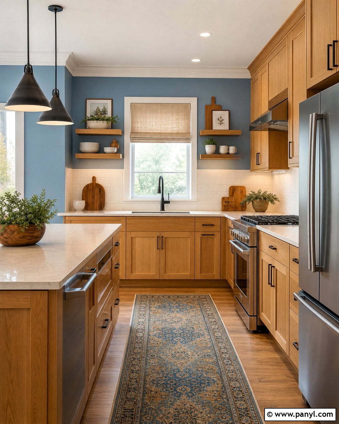 Light Blue Kitchen Walls With Wood Cabinets - 25 Light Blue Walls Kitchen Ideas