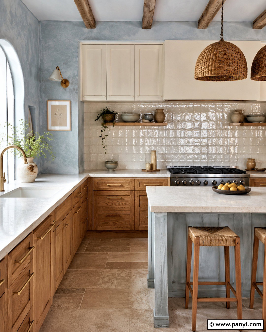 Light Blue Kitchen Walls With Zellige Tile - 40 light blue kitchen walls
