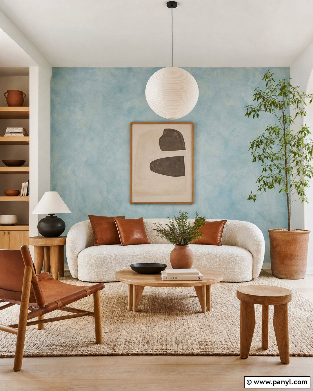 Light Blue Limewash Accent Wall - 35 light blue accent wall ideas