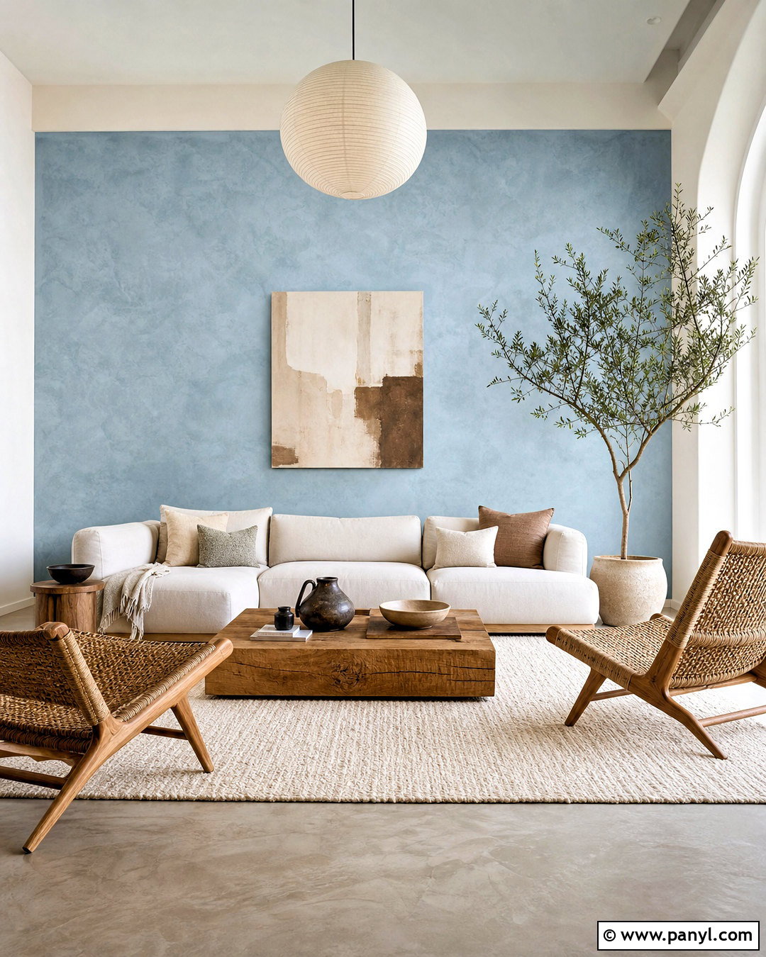 Light Blue Limewash Living Room - 20 light blue accent wall living room ideas